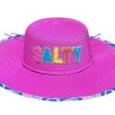 Simply Southern NWT  Preppy Bucket‎ Straw Hat “Salty” Pink One Size Photo 1