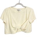 Sabo Skirt  Riz Twist Front Top Short Sleeve Shirt in Cream Terry Size Medium Photo 1