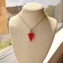 Carnelian Pendulum Pendant Chain Necklace Red Photo 0