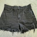 Forever 21 Black Destroyed Denim Wide Leg Shorts Photo 0