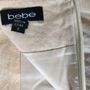 Bebe  Cream LINEN stretch fitted Skirt Photo 6