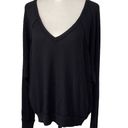 We The Free  V-Neck Pullover Knit Top Oversized Size Small Black Casual Photo 1