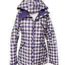 Burton  Snow Board Coat Size 3 Purple Check Dry Ride Hooded Ski Jacket Winter EUC Photo 0