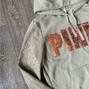 PINK - Victoria's Secret VS Pink Sage & Rose Gold Bling Hoodie Photo 2