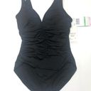 Coco reef  Black shirred v neck one piece swimsuit Photo 0