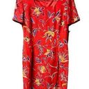 Maggy London NEW  Silk Short Sleeve Tropical Floral Dress Red 12 NWT Photo 0