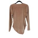 Madewell  Bodysuit Women Large Velvet Faux Wrap Mauve Dusty Rose Pink Long Sleeve Photo 2