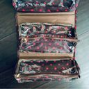 JM Collection JM New York Brown & Pink Polka Dot Print Roll-Out Travel Make Up Bag Photo 7