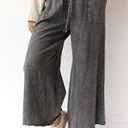 washed terry knit wide leg pants Photo 0