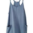 Free People Hot Shot Mini Dress Built In Shorts Blue Indigo Size Medium FLAW Photo 0