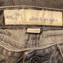 Loft  slim & straight leg jeans grey gray slight distressed 100% cotton 6 EUC Photo 9