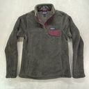 Patagonia  Fleece Pullover Women's Medium Re-Tool Snap-T Gray with Purple Photo 0