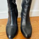 Ecco women's black leather side zip heels boots Photo 2