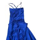 Danielle Bernstein  Blue Satin Lace Up Dress Photo 6