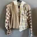 American Eagle Cropped Hooded Flannel Photo 0