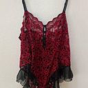 Lane Bryant  Intimates red black lace ruffle Teddy bodysuit lingerie 2X Photo 0