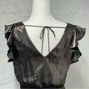 Nine West  Sleeveless Ruffle Smocked Hem top metallic back tie detail Photo 3