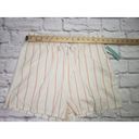 Abound  Womens Size Medium Ivory Coral Nancy Stripe Pull On Pocket Shorts Photo 7