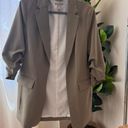 H&M Taupe Scrunch Sleeve Blazer Photo 0