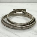 The Bar Vintage Buckle Silver Tone Coil Stretch Cinch Belt Size Small S Made in USA Photo 3