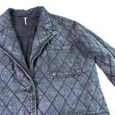 Young Fabulous and Broke  YFB Quilted Jacket Black Washed Denim Size Medium Women's Photo 6