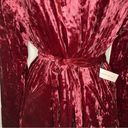 Modcloth  Smoldering Smoking Jacket Crushed Velvet Tie Red Velvet Pink M Photo 7