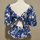 Tuckernuck  Hyacinth House Blue Floral Fiori Puff Sleeve Blouse NWT Size XS Photo 6