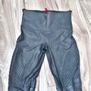 Spanx  | Faux Leather Black Moto Leggings Ruched High Waist | Size Large Photo 4