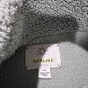 Aerie Offline Light Sage Grey Cozy Sherpa Nylon Half Zip Fleece Pullover Jacket Photo 2