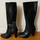 Ecco women's black leather side zip heels boots Photo 9