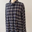 Treasure & Bond  Destroyed Boyfriend Plaid Flannel Long Sleeve Shirt Women's Larg Photo 0