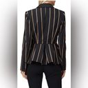 Self Portrait Self-Portrait Tailoring Peplum Blazer Striped Black & Tan Beige Stripes size 6 Photo 2