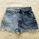 PacSun Two Tone Button Fly Denim Jean Shorts 90’s Girlfriend Style Size 26 Photo 0