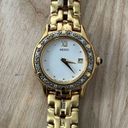 Seiko  Diamond Ladies Watch Vintage Gold Tone Bracelet White Dial Date Window Photo 0