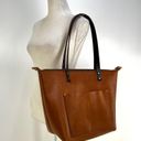 Portland Leather Goods Zip Top Tote Bag Large Leather Handbag Brown Oversized Photo 1