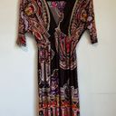 Cristina Love Orange & Purple Paisley Print Short Sleeve Dress Photo 0