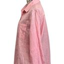 IZURIA Womens Pink Button Up Long Sleeve Classic Casual Linen Cotton Shirt XL Photo 2