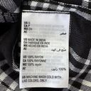 Style & Co  Small Button-Up Top Plaid Pocket Long Sleeve Hi-Low Hem Black White Photo 6