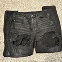 American Eagle black distressed mom jeans Photo 1