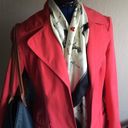 Jones New York Coral trench coat with polka dot lining Photo 0