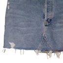 AGOLDE  light wash distressed frayed festival denim button fly mini skirt size 27 Photo 2