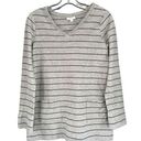 J.Jill  Gray Ribbed Long Sleeve Size Small Photo 0