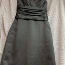 David's Bridal David’s bridal size 2 black satin long pencil skirt gown has V-neck Photo 2