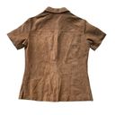 Moda  International VS Suede Leather Shirt Brown Small Snap Button Vintage Y2K Photo 8