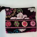 Vera Bradley  RETIRED Mod Floral Pink Pattern Zip Pouch / Coin Purse Brown flower Photo 4