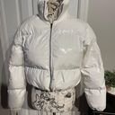 Vintage y2k Glossy Vinyl Crop Puffer Jacket Long Sleeve Zip Casual Size L unisex White Size L Photo 0