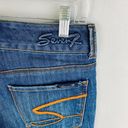 Seven 7 Medium Wash Sexy Flare Mid Rise Jeans Trouser Hems Women's Size 27 Photo 6