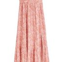 Abercrombie & Fitch Tall Ruched Crinkle Front Slit Maxi Dress in Coral Photo 0