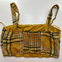 Francesca's Yellow Plaid Crop Top Photo 1