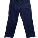 Talbots  Crop Pants Pique Rick-Rack Navy Slim Crop Pants Size 10 Photo 9